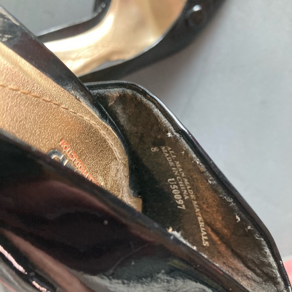 Unlisted Black Patent Peep Toe Heels with Red Bottoms Sz 8 - Picture 7 of 7
